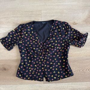 Madewell Silk Daylight Tie-Sleeve Top